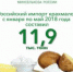 Россия импортировала 11,9 тыс. тонн крахмалов - Министерство с/х и продовольствия