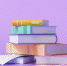 3d,Render,Stack,Of,Books,And,Paper,On,Purple,Background, - Министерство культуры